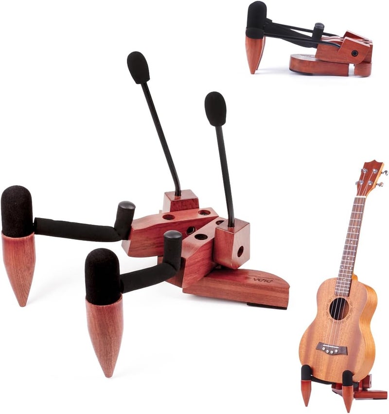 DIDA Foldable Wooden Ukulele Stand - Compact and Portable Storage for Ukulele, Mandolin and Violin Sturdy Design - Perfect for Home, Studio, or Concert Use (Rosewood) - Image 1